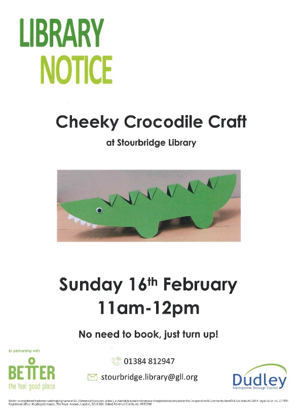 Stourbridge Library - Cheeky Crocodile Craft